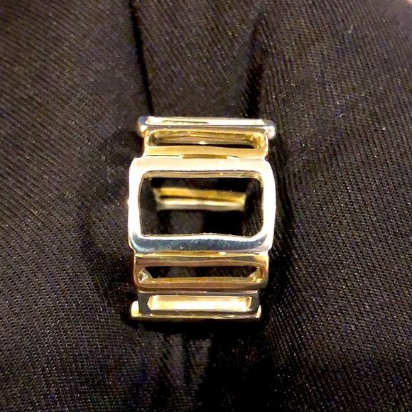 SILPADA Sterling Silver and Gold Tone Framework Two Tone Ring Sz 6 - Picture 7 of 12